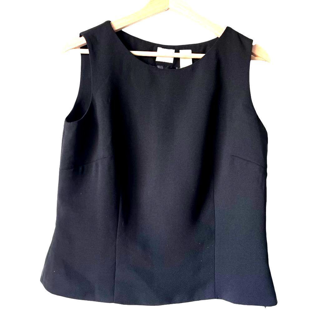 Women’s EMMA JAMES black blouse sleeveless tops blazer LIZ CLAIBORNE COMPANY 12.